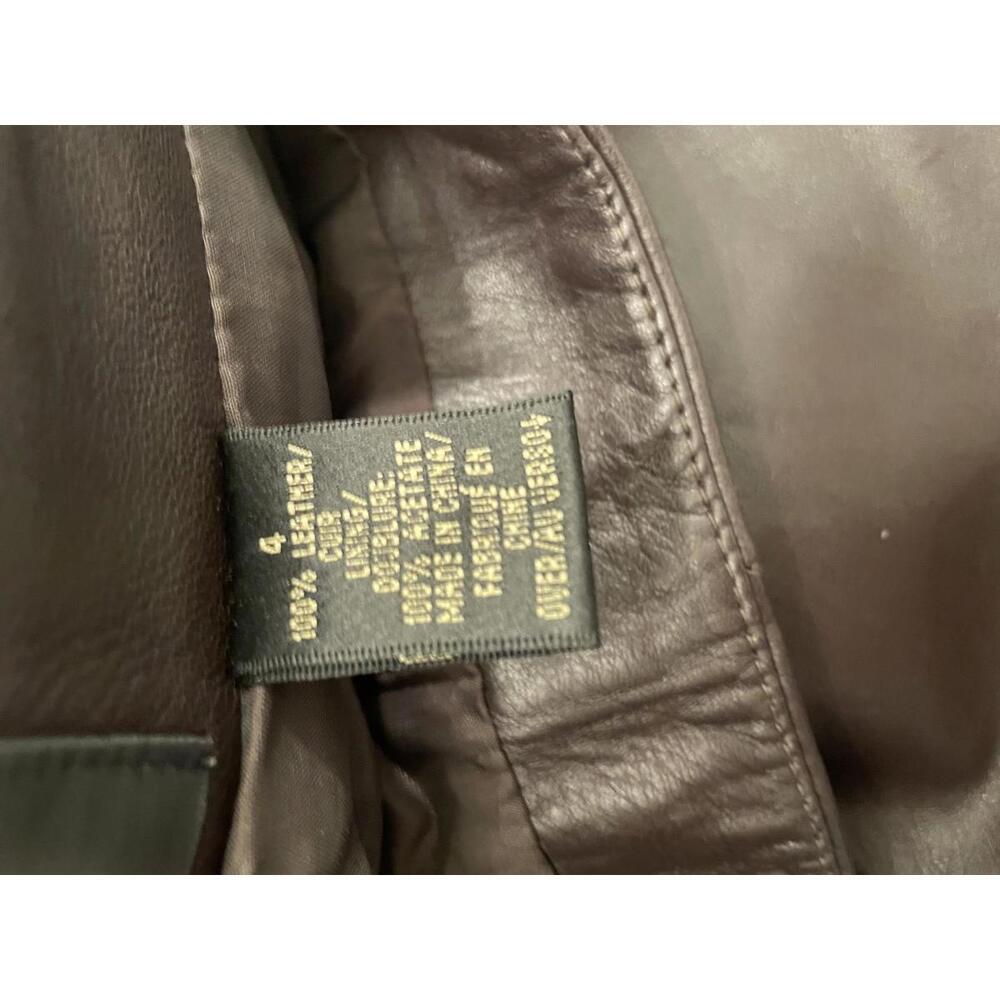 Chic Brown Leather Flared Pants - image 6